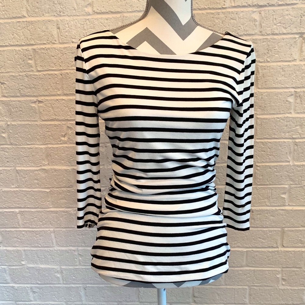 Black and White Striped Top